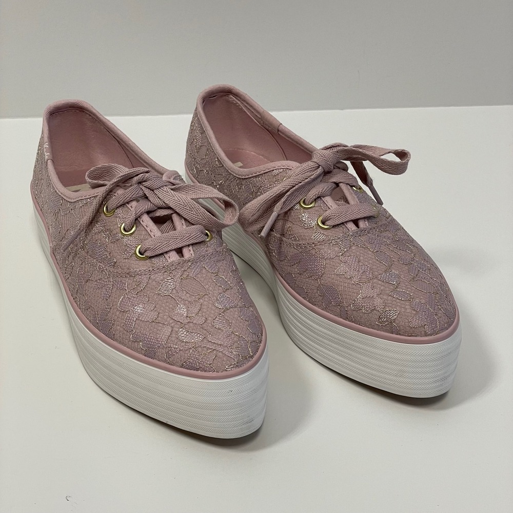 Nwob Keds Point Pink Lace Platform Sneakers Shoes Womens Size‎ 7 WF68118